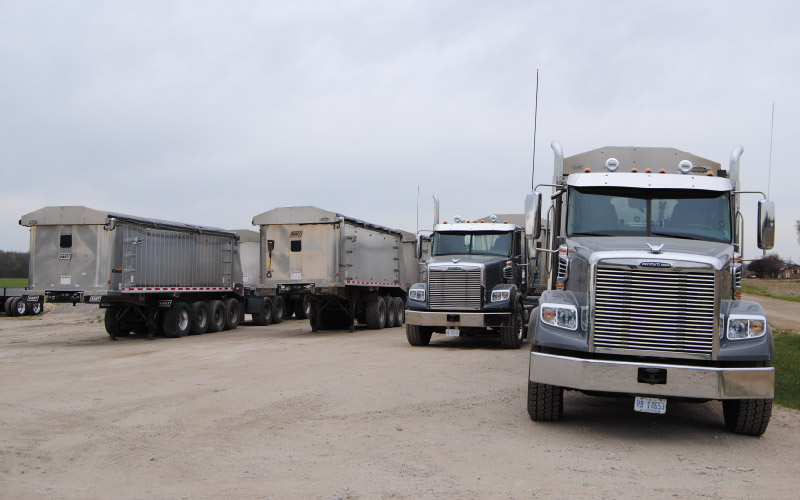 Our Fleet of Michigan Gravel Trains and Trucks